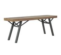 Owoxanthellate Panchina da giardino in legno di acacia da 120 cm, con finitura a olio resistente alle intemperie e struttura in acciaio, design moderno e robustezza per balcone, terrazza e ambienti