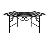 Owoxanthellate Panchina per albero 113 cm, colore nero, in acciaio, semicircolare, resistente alle intemperie, per giardino, balcone e terrazza, design moderno, robusta e durevole per uso esterno