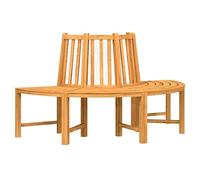 Owoxanthellate Panchina per albero semicircolare, 160 cm, in teak massiccio, resistente alle intemperie, con schienale per balcone, terrazza e parco, per esterni, naturale