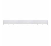 Owoxanthellate Paravento, 6 pezzi, 800 x 80 cm, pieghevole, in tessuto non tessuto, con pali in legno, per campeggio, spiaggia e giardino, resistente al vento, colore tortora, bianco, 400 x 160 cm