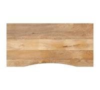 Owoxanthellate Piano scrivania 120 x 60 x 2,5 cm in legno massello di mango con rientranza, design in legno rustico, versatile tavolo per ufficio, conferenze & Co