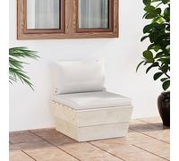 Owoxanthellate Piccolo divano da giardino, 60 x 60 x 65 cm, in legno di abete rosso, crema, resistente alle intemperie, balcone, terrazzo