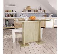 Owoxanthellate Piccolo tavolo da pranzo Sonoma rovere 110 x 60 cm in legno Design moderno robusto e durevole per cucina, sala da pranzo, soggiorno