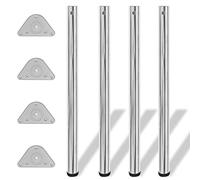 Owoxanthellate Piedini per mobili regolabili in altezza, set da 4 pezzi, cromati, 870 - 880 mm, diametro tubo 60 mm, design moderno, robusti e durevoli per banconi da cucina, tavolo da ufficio