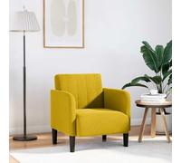 Owoxanthellate Poltrona gialla, 68 x 68 x 70 cm, in velluto con braccioli, ergonomica, adatta al soggiorno, imbottitura in tessuto, montaggio rapido per Living Room, Bedroom and Reading Corner