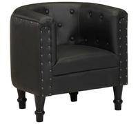Owoxanthellate Poltrona in vera pelle nera, lussuosa poltrona club in pelle di capra e legno di mango, poltrona da cocktail retrò per soggiorno, angolo lettura e ufficio, 61 x 60 x 68 cm