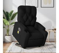 Owoxanthellate Poltrona massaggiante elettrica nera, 74 × 86,5 × 93,5 cm, funzione sdraiata 135°, massaggio vibrante, supporto per alzarsi 110 kg, porta bicchieri, tasca laterale