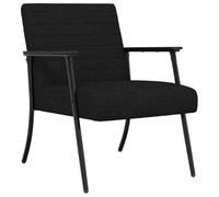 Owoxanthellate Poltrona moderna nera, 59 x 75 x 78 cm, poltrona imbottita in tessuto con gambe in metallo, poltrona ergonomica per soggiorno e camera da letto, portata fino a 110 kg