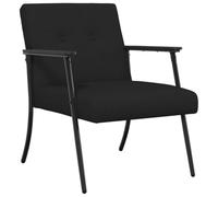 Owoxanthellate Poltrona nera imbottita con rivestimento in tessuto vellutato, poltrona ergonomica per soggiorno e camera da letto, stabile poltrona da cocktail con gambe in acciaio, 59 x 75 x 78 cm