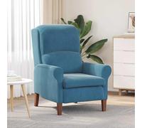Owoxanthellate Poltrona per orecchie da soggiorno in velluto blu, 76 x 94 x 102 cm, con gambe in legno, design moderno, robusta e comoda per Living Room Bedroom Corridor