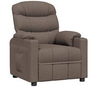 Owoxanthellate Poltrona relax con funzione reclinabile, in tessuto, colore tortora, regolabile, con posizione sdraiata, per soggiorno, imbottita, 75,5 x 92 x 105 cm