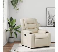 Owoxanthellate Poltrona relax con funzione sdraiata manuale e 2 portabevande, 77 x 93 x 99 cm, in similpelle, con schienale a 135°, per soggiorno, camera da letto, ufficio