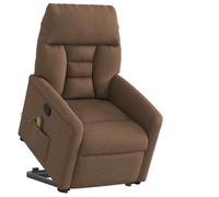 Owoxanthellate Poltrona relax elettrica con supporto per alzarsi, marrone, 72 x 90 x 99 cm, in tessuto, con funzione di riposo, massaggio vibrante, robusto, design moderno, per soggiorno, camera da