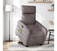 Owoxanthellate Poltrona relax elettrica, tortora, 66 x 89,5 x 95,5 cm, con supporto per alzarsi e sdraiarsi, massaggio vibrante, rivestimento in tessuto, design moderno per Living Room e Bedroom