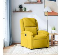 Owoxanthellate Poltrona relax giallo in velluto con funzione di riposo manuale e tasca laterale, 71 x 86,5 x 99,5 cm, portata fino a 110 kg, comoda poltrona TV per soggiorno e home cinema