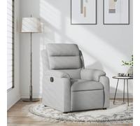 Owoxanthellate Poltrona relax grigio chiaro con funzione di riposo manuale a 135°, 75 x 92,5 x 100 cm, rivestimento in tessuto, imbottitura in gommapiuma, comoda e durevole, per soggiorno, camera da