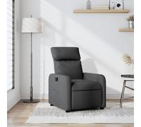 Owoxanthellate Poltrona relax grigio scuro con funzione sdraiata manuale, 66 x 89,5 x 95,5 cm, rivestimento in tessuto, per soggiorno, ufficio e camera da letto
