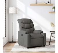 Owoxanthellate Poltrona relax grigio scuro con funzione sdraiata manuale, 75,5 x 93 x 99,5 cm, rivestimento in tessuto, porta bevande, poltrona TV, moderna per soggiorno, camera da letto, ufficio