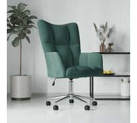 Owoxanthellate Poltrona relax in velluto verde scuro regolabile in altezza, 61,5 x 69 x 94,5 - 102 cm, girevole con ruote e base a croce, design moderno per Live Room & Home Office