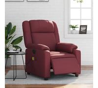 Owoxanthellate Poltrona relax rosso vino elettrico regolabile 77 x 95 x 99 cm ecopelle massaggio vibrante poltrona TV design moderno comoda durevole per soggiorno Home Cinema