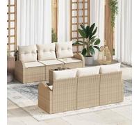 Owoxanthellate Sala da giardino beige polyrattan 55 x 55 x 37 cm modulare mini divano per balcone terrazza e piccola area salotto all'aperto