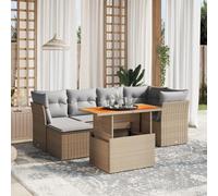 Owoxanthellate Sala da giardino in polyrattan, resistente alle intemperie, con tavolo in legno di acacia regolabile in altezza, 308 x 89 cm, per balcone, terrazza e giardino d'inverno