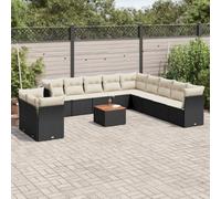 Owoxanthellate Sala da giardino in rattan nero, 62 x 62 x 69 cm, resistente alle intemperie e modulare, per terrazze, balconi e mobili da giardino