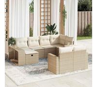 Owoxanthellate Sala da giardino in rattan sintetico, 55 x 53 x 34 cm, resistente alle intemperie, con spazio di archiviazione, per terrazza, balcone e giardino d'inverno