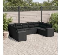 Owoxanthellate Sala da giardino in rattan sintetico, 9 pezzi, 62 x 62 x 69 cm, divani angolari e divani centrali, resistenti alle intemperie, con rivestimenti rimovibili, modulari, per balcone e