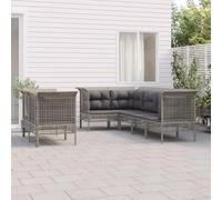 Owoxanthellate Salone da giardino in rattan sintetico, 7 pezzi, 65 x 65 x 75 cm, resistente alle intemperie, elemento angolare modulare con cuscini spessi, design moderno per balcone, terrazza