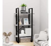 Owoxanthellate Scaffalatura 60 x 30 x 105 cm, grigio cemento, metallo e materiale in legno, moderna libreria, divisorio con struttura robusta, durevole per soggiorno, cucina, ufficio, magazzino