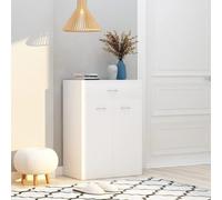 Owoxanthellate Scarpiera bianca 60 x 35 x 84 cm, in materiale legno, scarpiera con 4 ripiani, 2 ante e cassetto, portascarpe salvaspazio, design moderno per corridoio, soggiorno, camera da letto