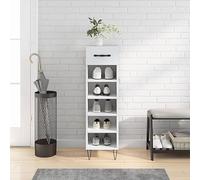 Owoxanthellate Scarpiera bianca in legno 30 x 35 x 105 cm con 5 scomparti e cassetto, moderna Slim Highboard per corridoio, camera da letto, soggiorno