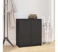 Owoxanthellate Scarpiera nera, 59 x 35 x 70 cm, in legno con 2 ante, design moderno e robusto, per corridoio, camera da letto e soggiorno