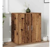 Owoxanthellate Scarpiera - Set di 2 scarpiera in legno vecchio, 32 x 35 x 70 cm, scarpiera con 5 scomparti e porta, salvaspazio, per corridoio, camera da letto e soggiorno