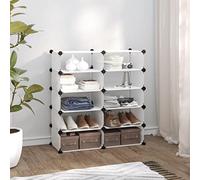 Owoxanthellate Scarpiera trasparente 84 x 32 x 88,5 cm in PP con telaio in acciaio, organizer salvaspazio per corridoio, camera da letto, ufficio, scarpiera modulare