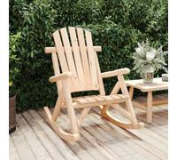 Owoxanthellate Sedia a dondolo da giardino, 69 x 96 x 101 cm, in legno massello non trattato, design Adirondack, portata 110 kg, salvaspazio, per terrazza, giardino, giardino d'inverno