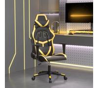 Owoxanthellate Sedia da gaming, colore nero, oro, 67 x 64 cm, in ecopelle, ergonomica, regolabile in altezza, 110 kg, portata per ufficio, soggiorno, studio