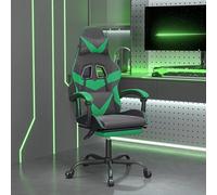 Owoxanthellate Sedia da gaming nero/verde con poggiapiedi, regolabile in altezza, 57,5 x 59,5 x 121 - 131 cm, in similpelle, ergonomica, 135°, per casa, ufficio e sala giochi