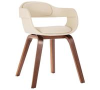 Owoxanthellate Sedia da pranzo bianca, design da cucina, imbottita con ecopelle, robusta sedia imbottita con struttura in legno di buio, moderna sedia per cucina e sala da pranzo