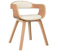 Owoxanthellate Sedia da pranzo in legno di buio e ecopelle, ergonomica, imbottita con braccioli, sedia imbottita per sala da pranzo e cucina, sedia in legno, 49 x 51 x 70 cm