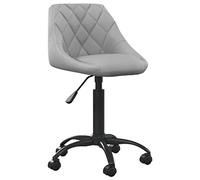 Owoxanthellate Sedia da ufficio grigio chiaro, in velluto, regolabile in altezza, 44 x 46 x 67,5 - 79 cm, con molla a gas e ruote girevoli a 360°, ergonomica, per casa, ufficio, gioco, scrivania
