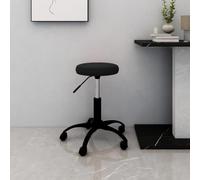 Owoxanthellate Sedia da ufficio nera in velluto regolabile in altezza, 31 x (42 - 54 cm, girevole con molla a gas e ruote a 360°, comoda sedia da scrivania per casa, ufficio, gaming e soggiorno