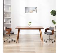 Owoxanthellate Sedia girevole grigia in legno piegato, regolabile in altezza, ergonomica, 47,5 x 53 x (68 - 76 cm, con ruote per casa, ufficio, gioco e tavolo da toeletta Cozy Corner