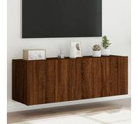 Owoxanthellate Set basso per TV con effetto rovere marrone, 60 x 35 x 41 cm, gambe in legno con LED RGB, per TV a parete, soggiorno, corridoio, camera da letto