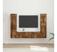 Owoxanthellate Set basso per TV in rovere affumicato, 30 x 31 x 60 cm, con presa LED e USB, moderno mobile TV per soggiorno e camera da letto