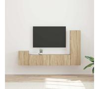 Owoxanthellate Set basso per TV Sonoma, in rovere Sonoma, montato a parete, 30 x 31 x 100 cm, 4 pezzi, senza tavolo TV, con molto spazio per soggiorno, corridoio