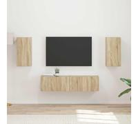 Owoxanthellate Set basso per TV Sonoma Rovere 30 x 31 x 60 cm, con design moderno, illuminazione a LED, porte USB, in legno robusto per Living Room Bedroom Corridor