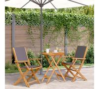 Owoxanthellate Set da 3 pezzi per bistrò, in legno massiccio di acacia, pieghevole, 60 x 75 cm, resistente alle intemperie, per balconi, terrazze, piccoli spazi esterni