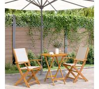 Owoxanthellate Set da balcone 3 pezzi: tavolo da giardino da 70 cm + 2 sedie pieghevoli, in legno di acacia, resistente alle intemperie
